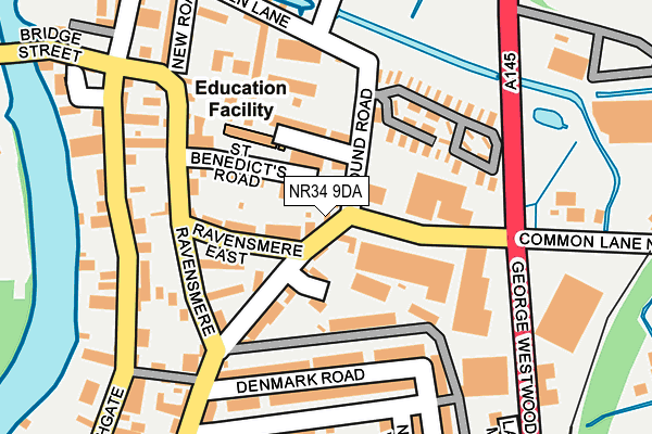 NR34 9DA map - OS OpenMap – Local (Ordnance Survey)