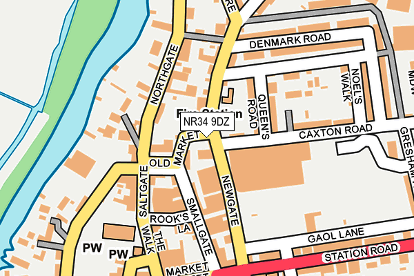 NR34 9DZ map - OS OpenMap – Local (Ordnance Survey)