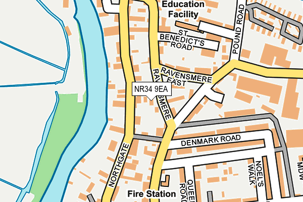 NR34 9EA map - OS OpenMap – Local (Ordnance Survey)