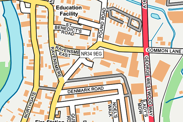 NR34 9EG map - OS OpenMap – Local (Ordnance Survey)