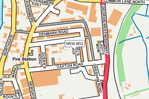 NR34 9EQ map - OS OpenMap – Local (Ordnance Survey)