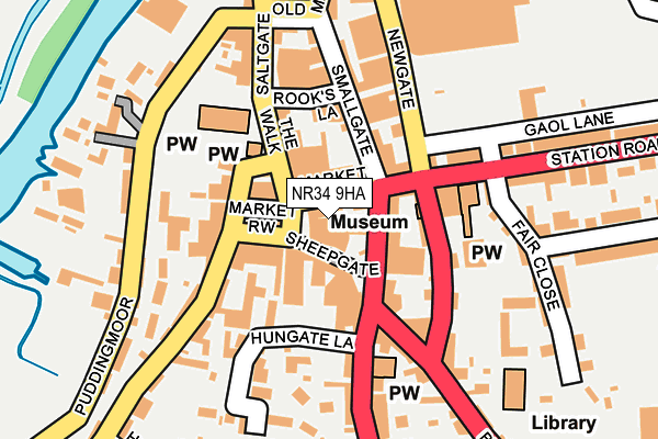 NR34 9HA map - OS OpenMap – Local (Ordnance Survey)
