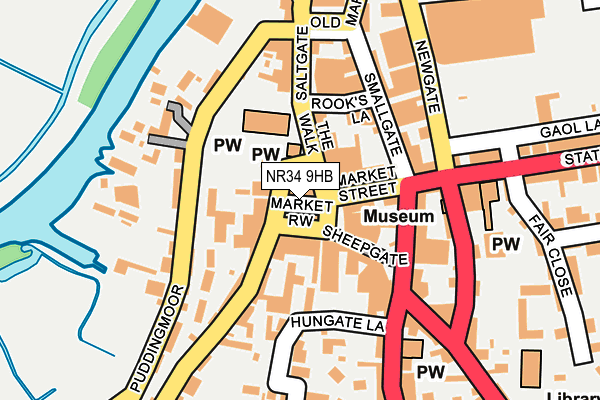 NR34 9HB map - OS OpenMap – Local (Ordnance Survey)