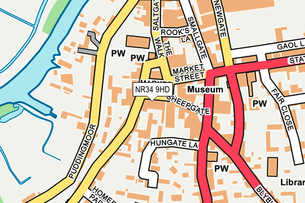 NR34 9HD map - OS OpenMap – Local (Ordnance Survey)