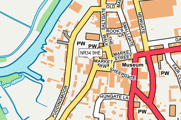 NR34 9HE map - OS OpenMap – Local (Ordnance Survey)