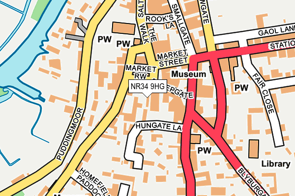 NR34 9HG map - OS OpenMap – Local (Ordnance Survey)