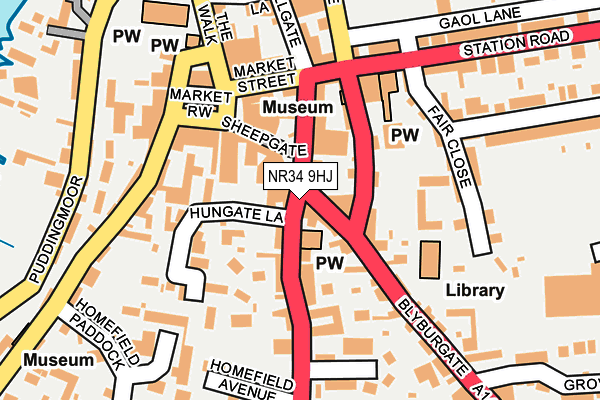 NR34 9HJ map - OS OpenMap – Local (Ordnance Survey)