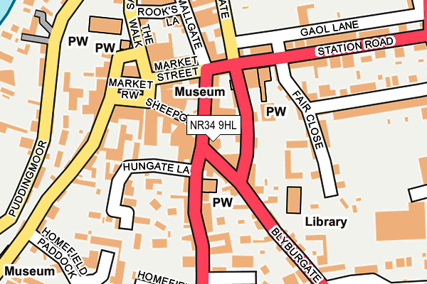 NR34 9HL map - OS OpenMap – Local (Ordnance Survey)