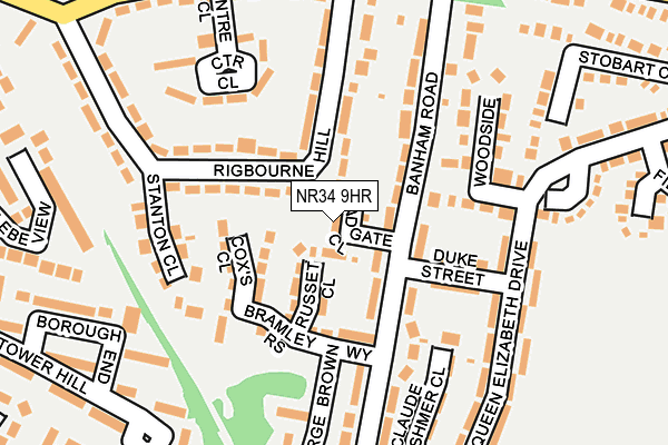 NR34 9HR map - OS OpenMap – Local (Ordnance Survey)