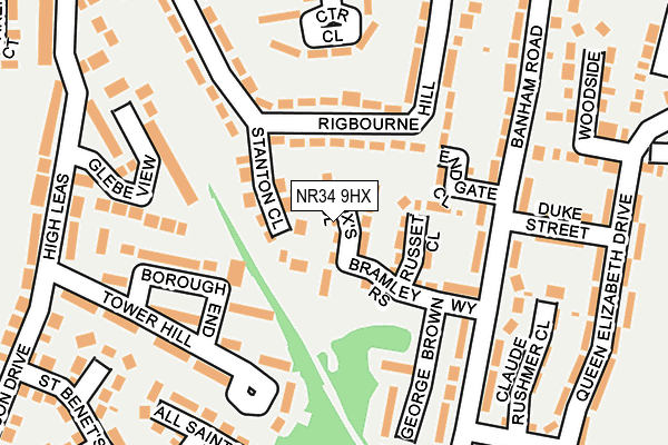 NR34 9HX map - OS OpenMap – Local (Ordnance Survey)