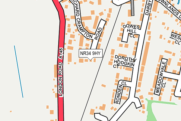 NR34 9HY map - OS OpenMap – Local (Ordnance Survey)