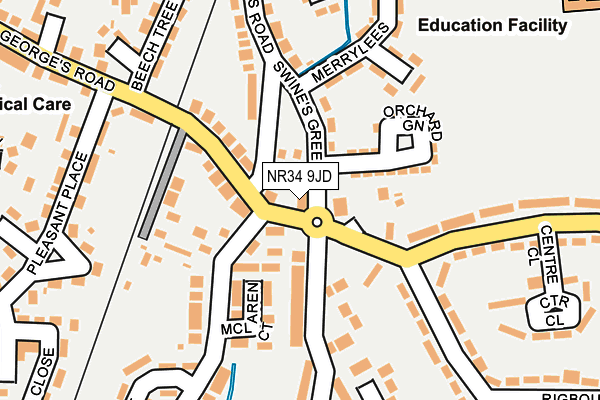 NR34 9JD map - OS OpenMap – Local (Ordnance Survey)