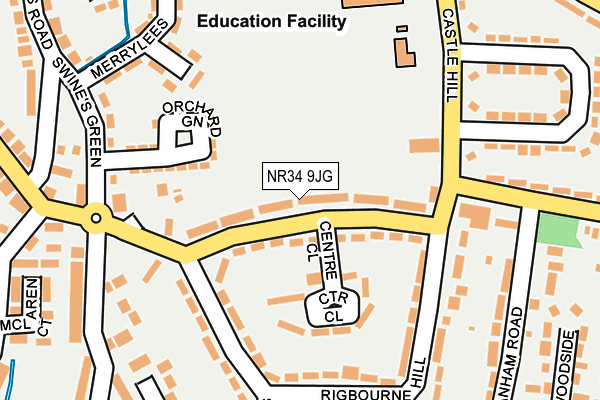 NR34 9JG map - OS OpenMap – Local (Ordnance Survey)