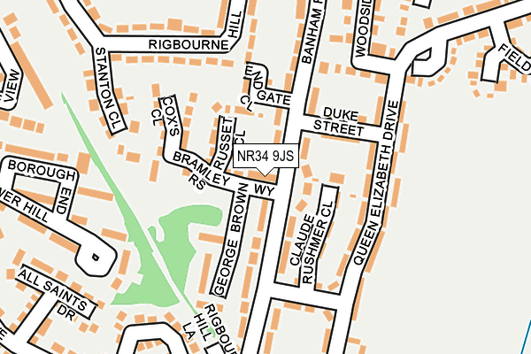 NR34 9JS map - OS OpenMap – Local (Ordnance Survey)
