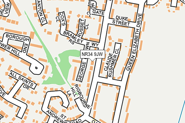 NR34 9JW map - OS OpenMap – Local (Ordnance Survey)