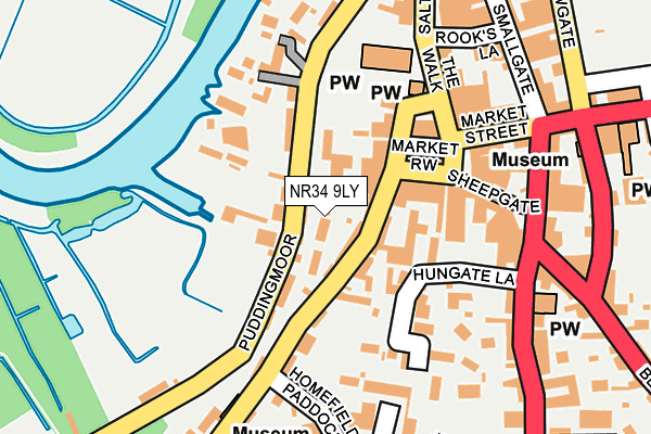 NR34 9LY map - OS OpenMap – Local (Ordnance Survey)