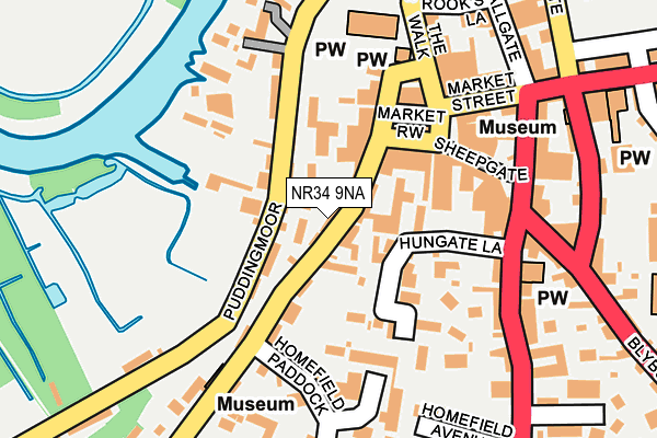 NR34 9NA map - OS OpenMap – Local (Ordnance Survey)