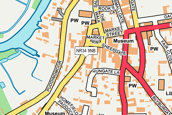 NR34 9NB map - OS OpenMap – Local (Ordnance Survey)