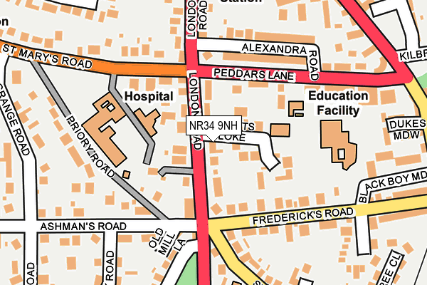 NR34 9NH map - OS OpenMap – Local (Ordnance Survey)