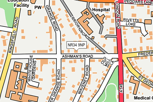NR34 9NP map - OS OpenMap – Local (Ordnance Survey)