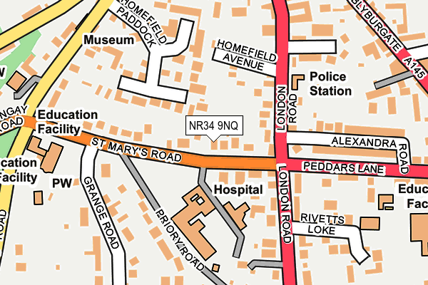 NR34 9NQ map - OS OpenMap – Local (Ordnance Survey)
