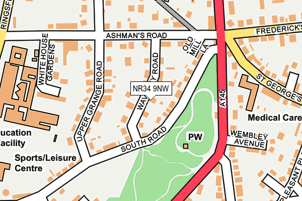 NR34 9NW map - OS OpenMap – Local (Ordnance Survey)