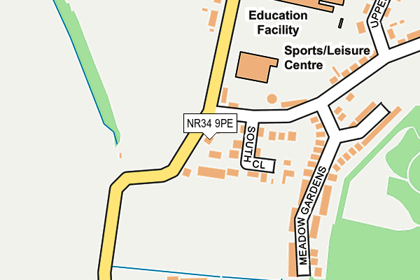 NR34 9PE map - OS OpenMap – Local (Ordnance Survey)