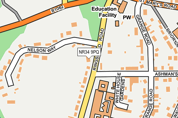 NR34 9PQ map - OS OpenMap – Local (Ordnance Survey)