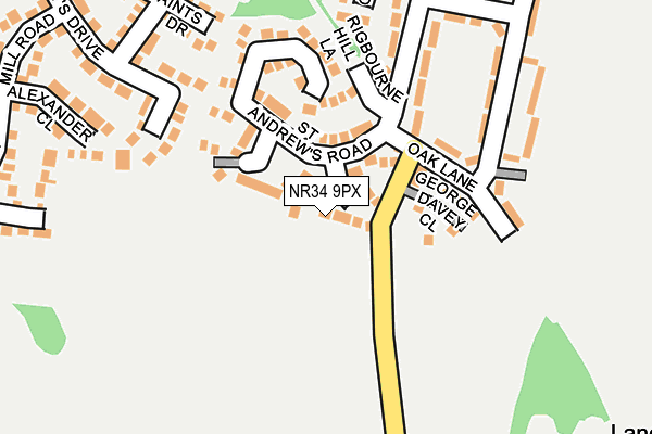 NR34 9PX map - OS OpenMap – Local (Ordnance Survey)