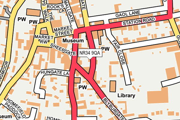 NR34 9QA map - OS OpenMap – Local (Ordnance Survey)