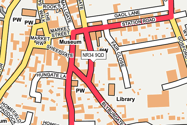 NR34 9QD map - OS OpenMap – Local (Ordnance Survey)