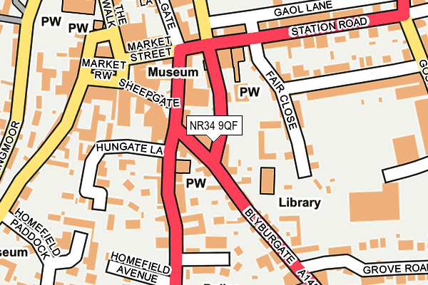 NR34 9QF map - OS OpenMap – Local (Ordnance Survey)