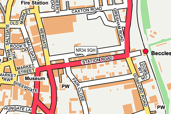 NR34 9QH map - OS OpenMap – Local (Ordnance Survey)