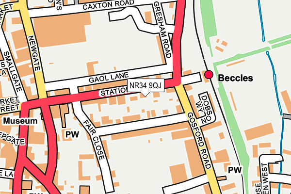 NR34 9QJ map - OS OpenMap – Local (Ordnance Survey)