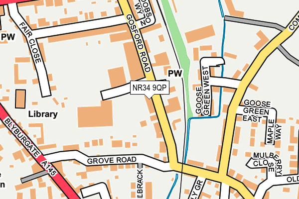 NR34 9QP map - OS OpenMap – Local (Ordnance Survey)