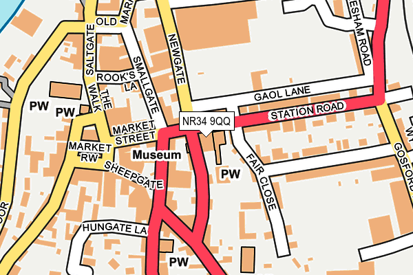 NR34 9QQ map - OS OpenMap – Local (Ordnance Survey)