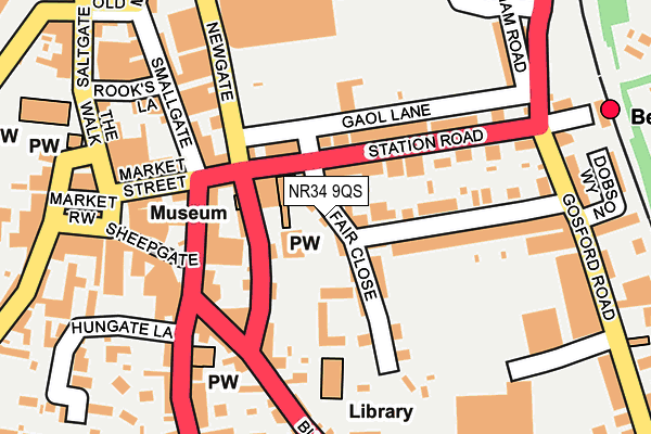 NR34 9QS map - OS OpenMap – Local (Ordnance Survey)