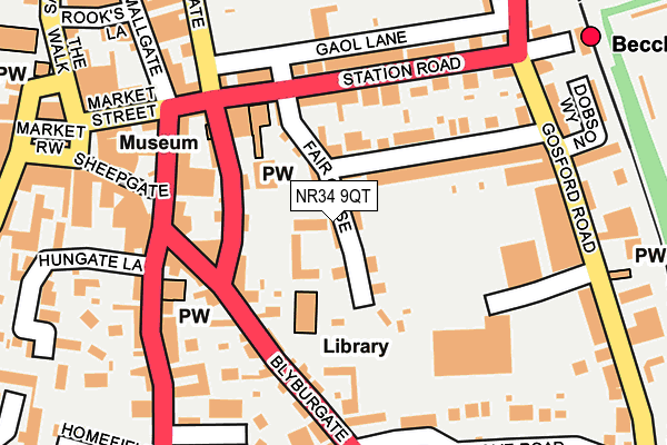NR34 9QT map - OS OpenMap – Local (Ordnance Survey)