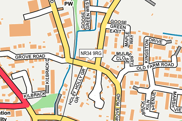 NR34 9RG map - OS OpenMap – Local (Ordnance Survey)