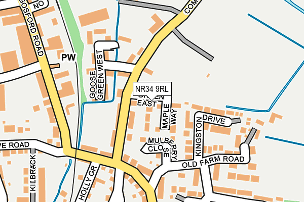 NR34 9RL map - OS OpenMap – Local (Ordnance Survey)