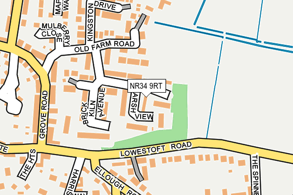 NR34 9RT map - OS OpenMap – Local (Ordnance Survey)
