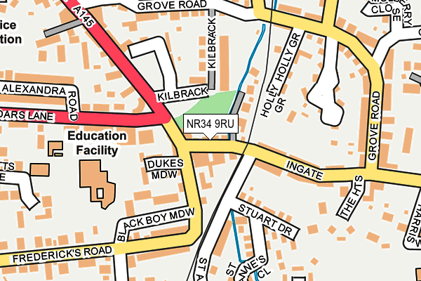 NR34 9RU map - OS OpenMap – Local (Ordnance Survey)