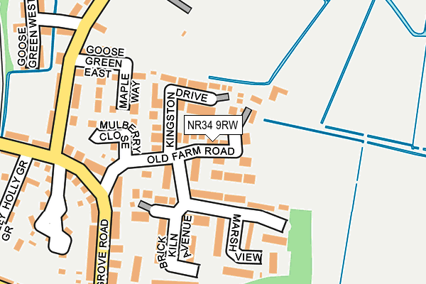 NR34 9RW map - OS OpenMap – Local (Ordnance Survey)
