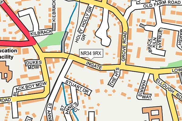 NR34 9RX map - OS OpenMap – Local (Ordnance Survey)