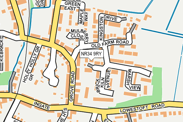 NR34 9RY map - OS OpenMap – Local (Ordnance Survey)