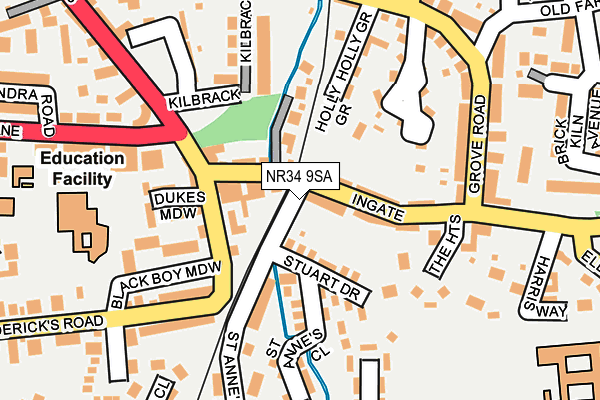 NR34 9SA map - OS OpenMap – Local (Ordnance Survey)