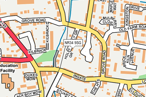 NR34 9SG map - OS OpenMap – Local (Ordnance Survey)