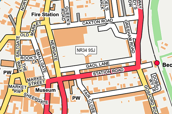 NR34 9SJ map - OS OpenMap – Local (Ordnance Survey)