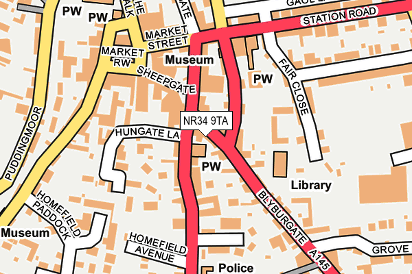 NR34 9TA map - OS OpenMap – Local (Ordnance Survey)