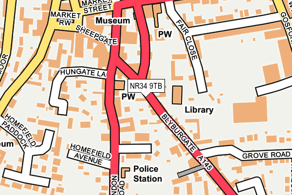 NR34 9TB map - OS OpenMap – Local (Ordnance Survey)